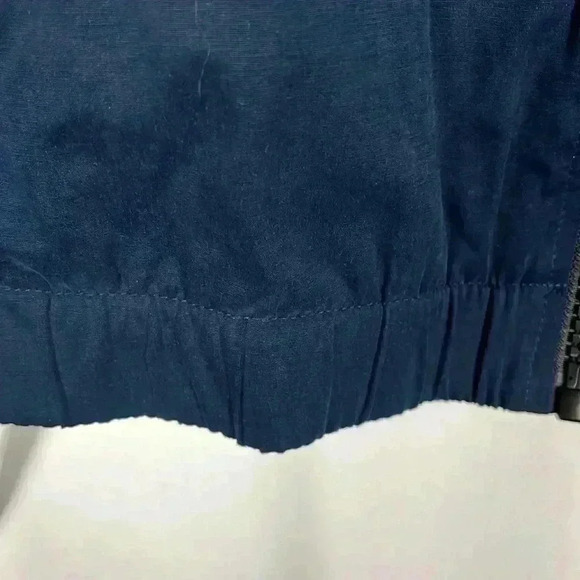 Forever 21 Jacket White/Navy L Striped Color Block Drawstring Neck Zip Up EUC - Picture 6 of 13